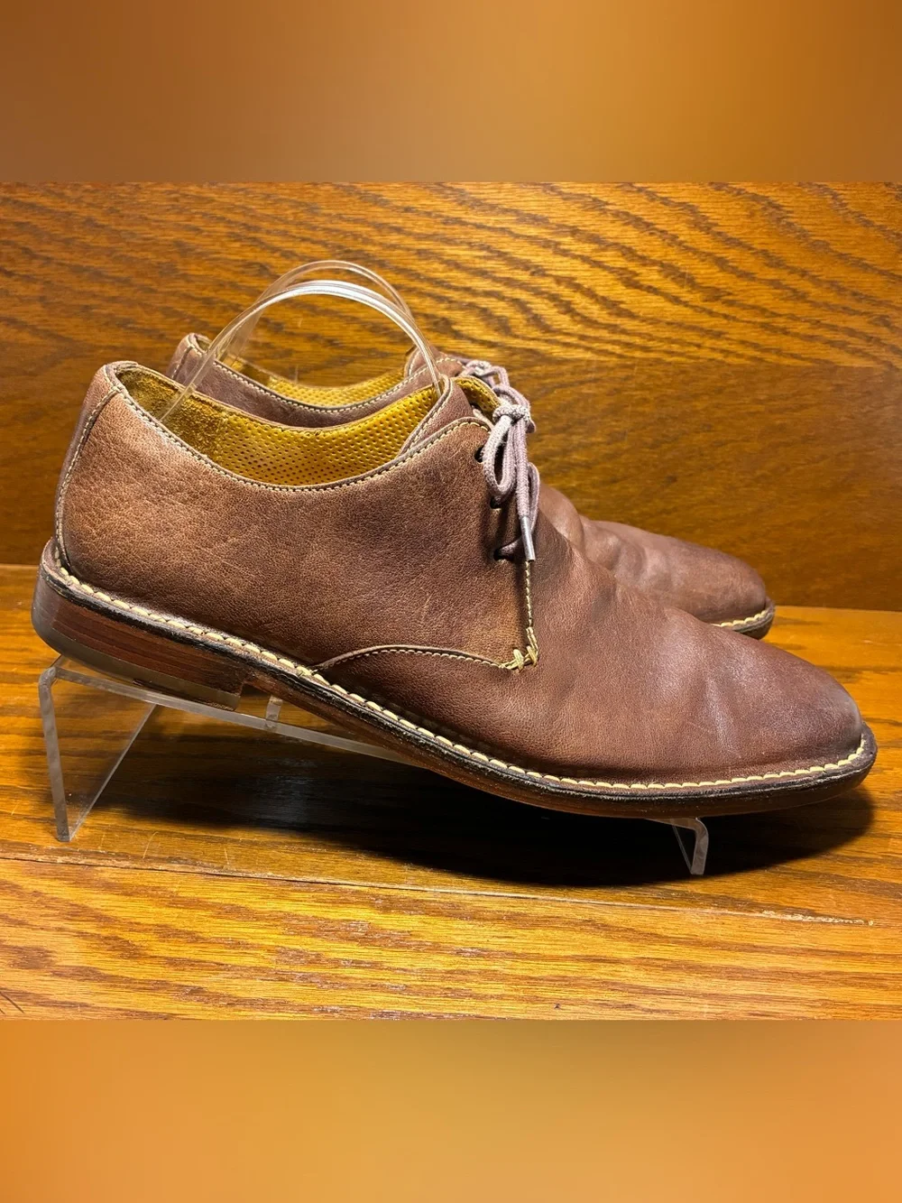 Cole Haan Contrast Stitch Derby Shoes Brown Leather Men’s Size 11
